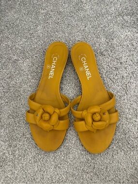CHANEL Camellia Leather Sandals